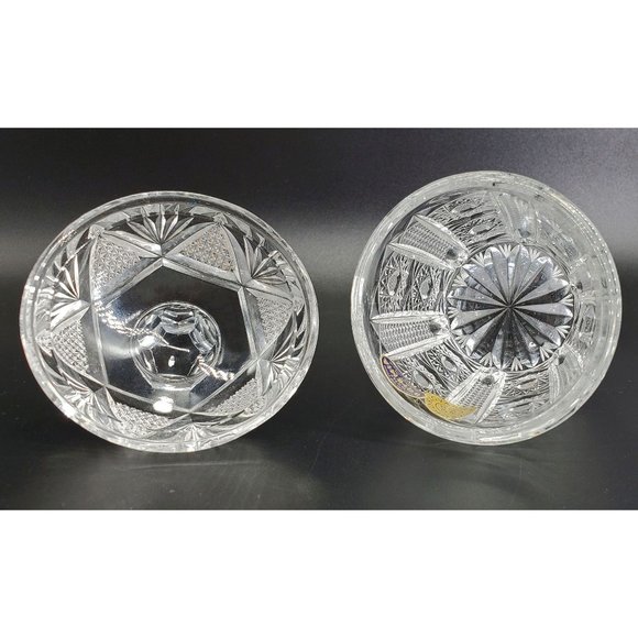 Bohemia Vintage Czechoslovakia Hand Cut Lead Crystal Jar with Lid Original Label - Picture 4 of 6